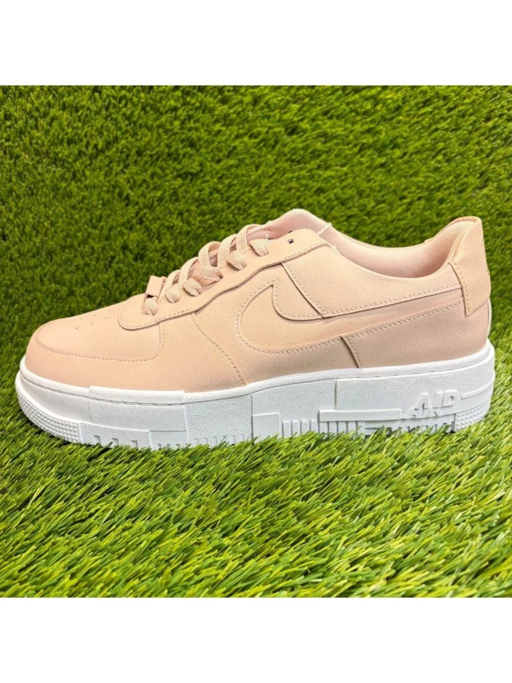 Nike Air Force 1 Pixel Womens Size 12 Pink White Athletic Leather Shoes Sneakers